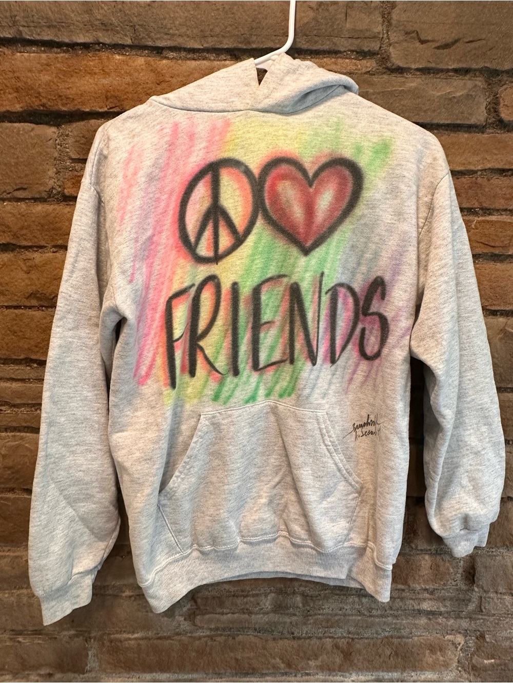 Jerzees Friends Airbrush Graphic Sweatshirt Kids Size XL